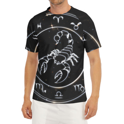 Astrology Scorpio Sign Print Men's Short Sleeve Rash Guard