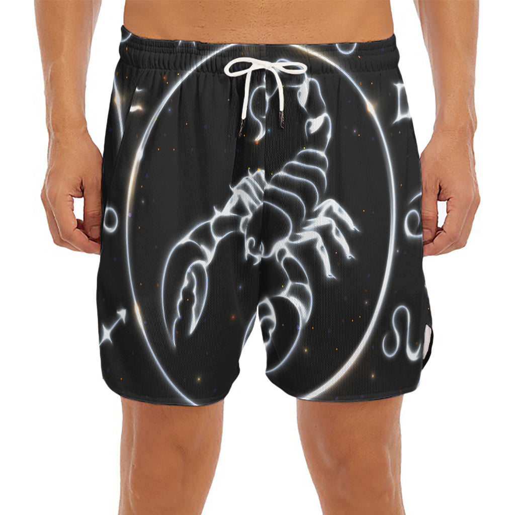 Astrology Scorpio Sign Print Men's Split Running Shorts