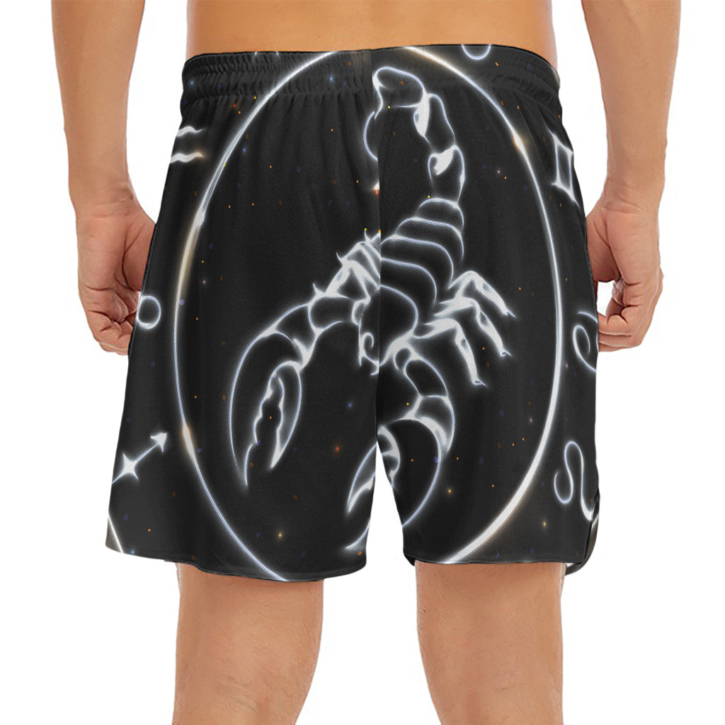 Astrology Scorpio Sign Print Men's Split Running Shorts