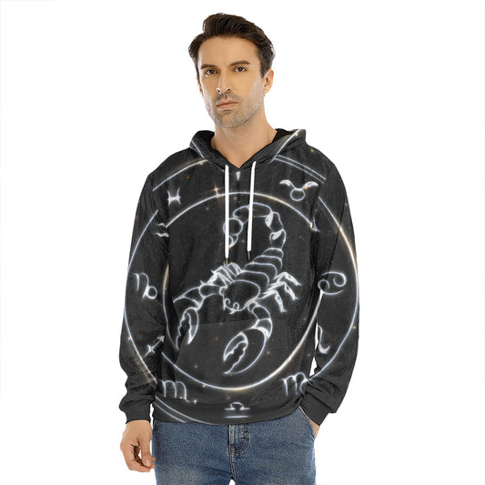 Astrology Scorpio Sign Print Men's Velvet Pullover Hoodie