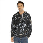 Astrology Scorpio Sign Print Men's Velvet Pullover Hoodie