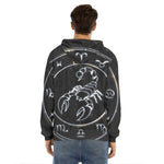 Astrology Scorpio Sign Print Men's Velvet Pullover Hoodie