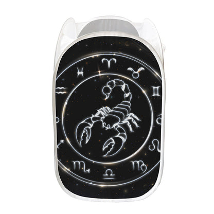 Astrology Scorpio Sign Print Mesh Laundry Hamper