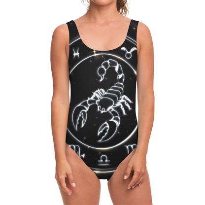 Astrology Scorpio Sign Print One Piece Swimsuit