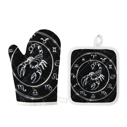 Astrology Scorpio Sign Print Oven Mitt And Pot Holder Set