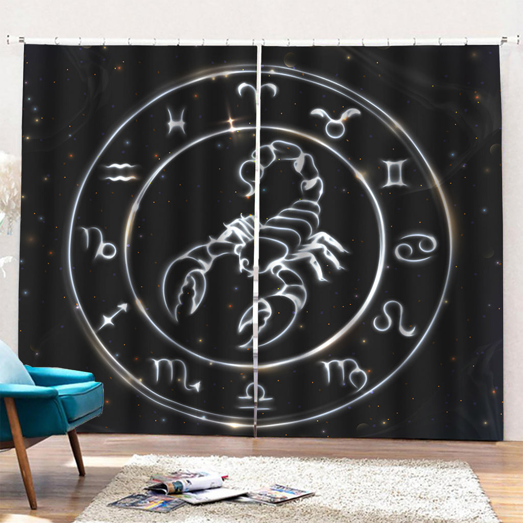 Astrology Scorpio Sign Print Pencil Pleat Curtains
