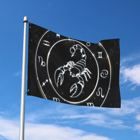 Astrology Scorpio Sign Print Polyester Flag