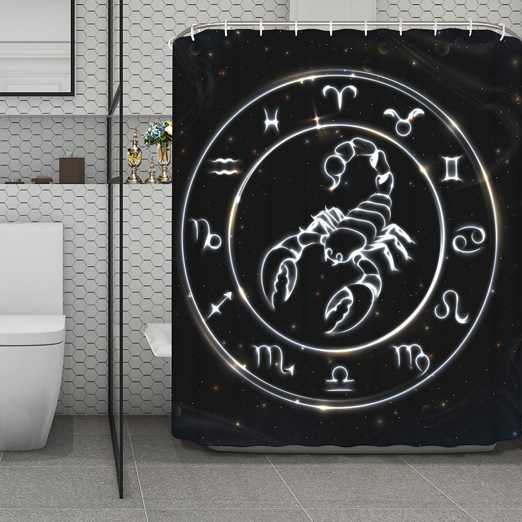 Astrology Scorpio Sign Print Polyester Shower Curtain