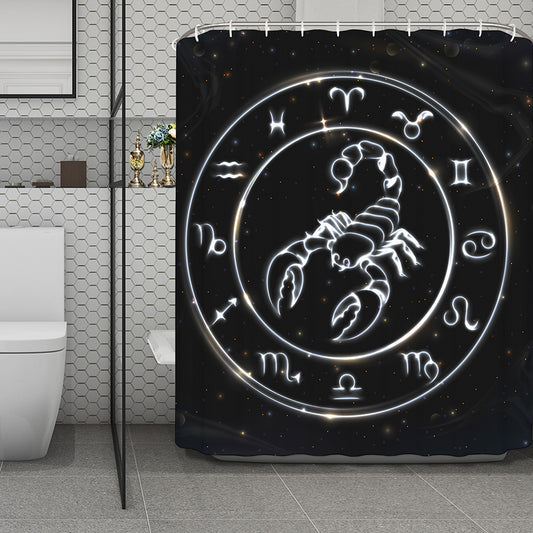 Astrology Scorpio Sign Print Polyester Shower Curtain
