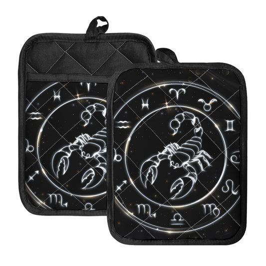 Astrology Scorpio Sign Print Pot Holders With Pocket