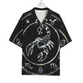 Astrology Scorpio Sign Print Rayon Hawaiian Shirt