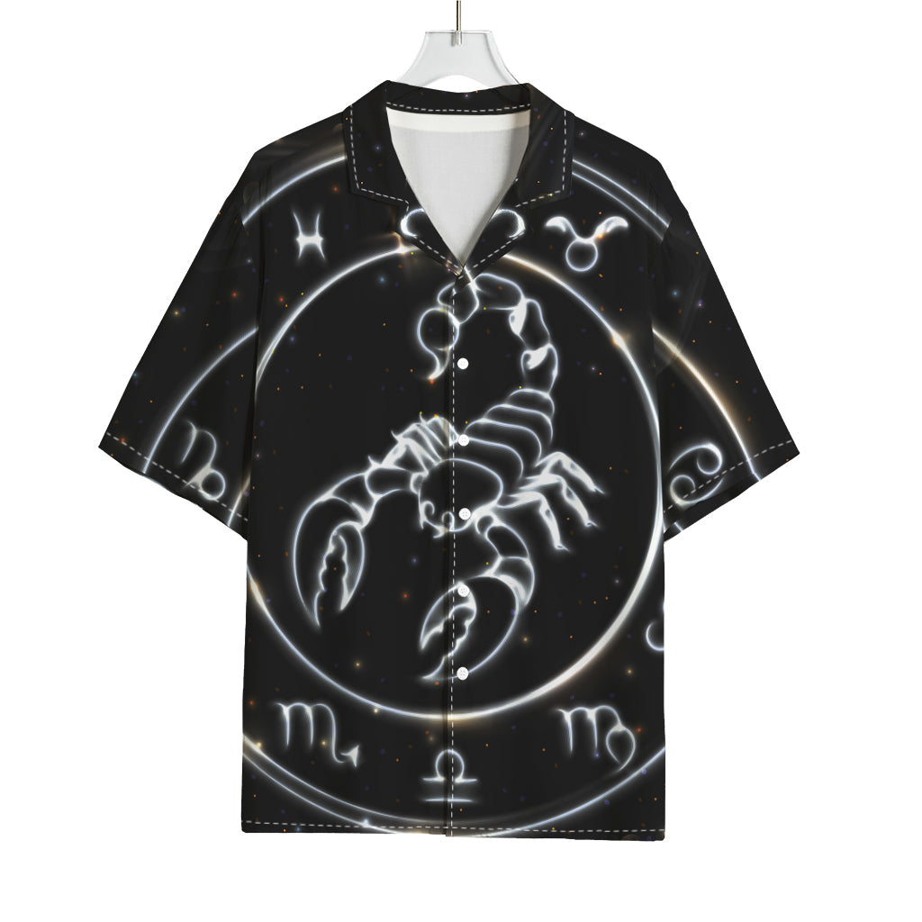 Astrology Scorpio Sign Print Rayon Hawaiian Shirt