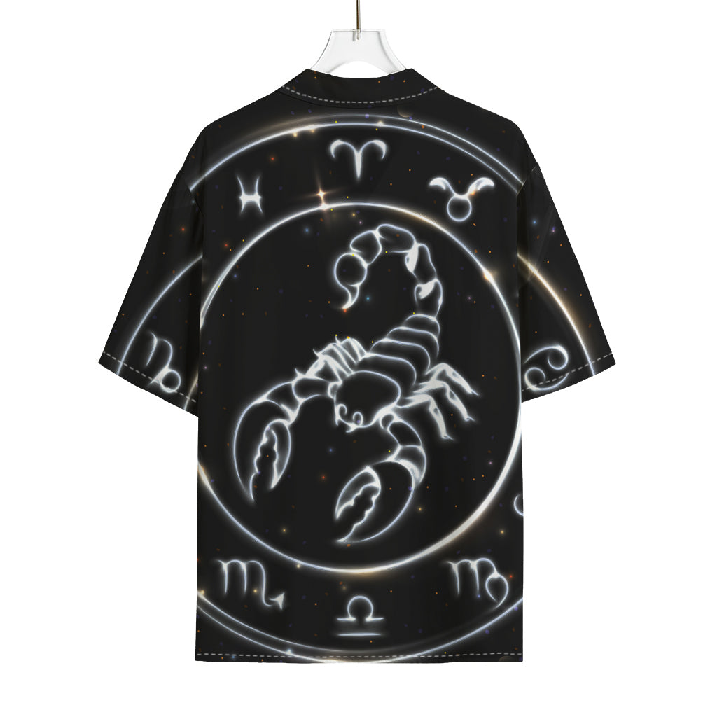 Astrology Scorpio Sign Print Rayon Hawaiian Shirt