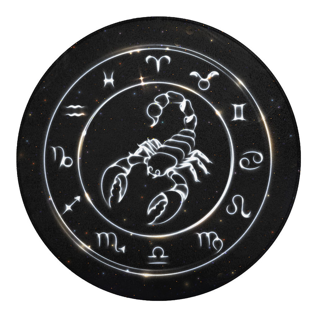 Astrology Scorpio Sign Print Round Blanket