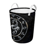 Astrology Scorpio Sign Print Round Laundry Basket