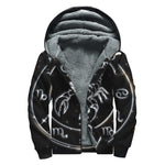Astrology Scorpio Sign Print Sherpa Lined Zip Up Hoodie