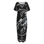 Astrology Scorpio Sign Print Short Sleeve Long Nightdress