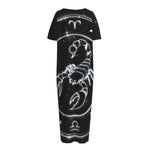 Astrology Scorpio Sign Print Short Sleeve Long Nightdress