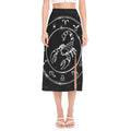 Astrology Scorpio Sign Print Side Slit Midi Skirt