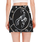 Astrology Scorpio Sign Print Side Slit Mini Skirt