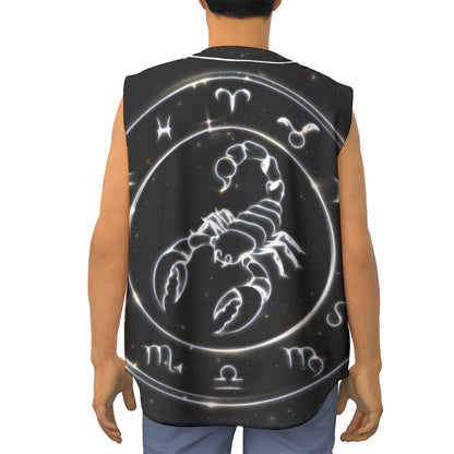 Astrology Scorpio Sign Print Sleeveless Baseball Jersey