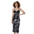 Astrology Scorpio Sign Print Slim Fit Midi Cami Dress