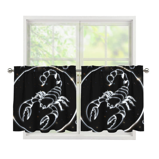 Astrology Scorpio Sign Print Tier Curtains