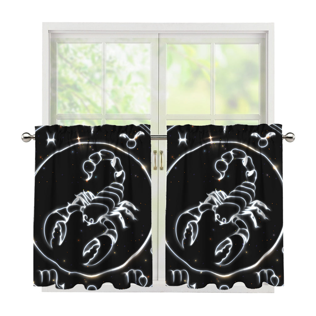 Astrology Scorpio Sign Print Tier Curtains