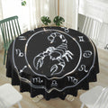 Astrology Scorpio Sign Print Waterproof Round Tablecloth