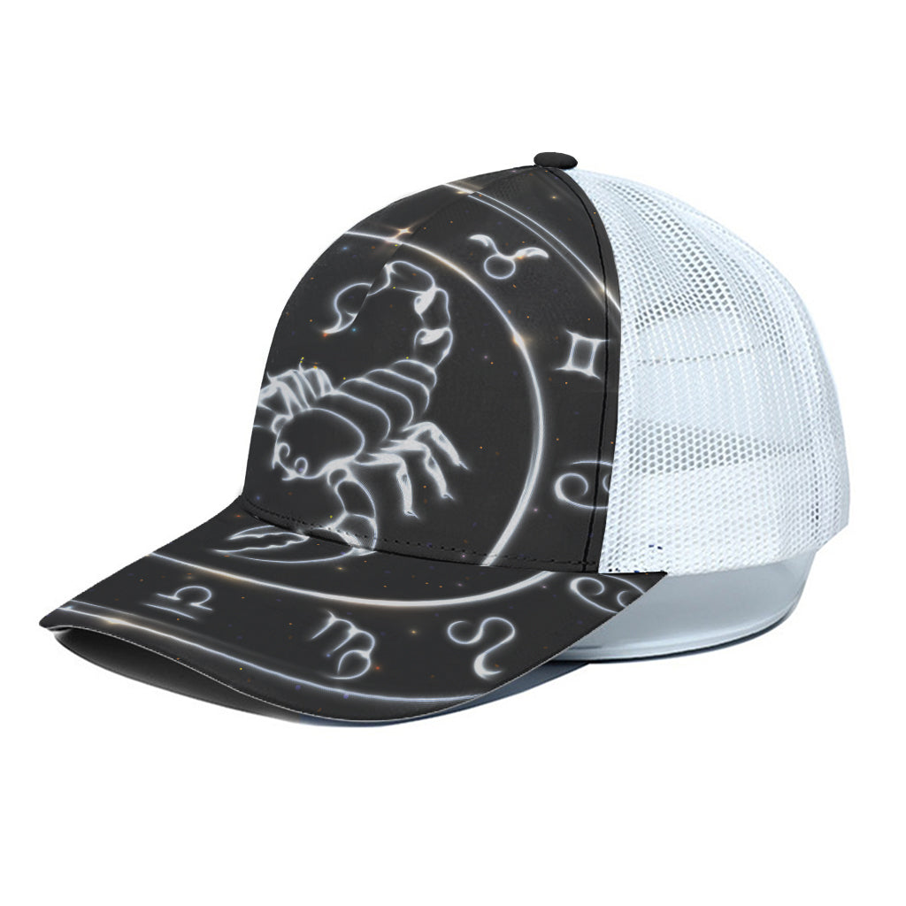 Astrology Scorpio Sign Print White Mesh Trucker Cap