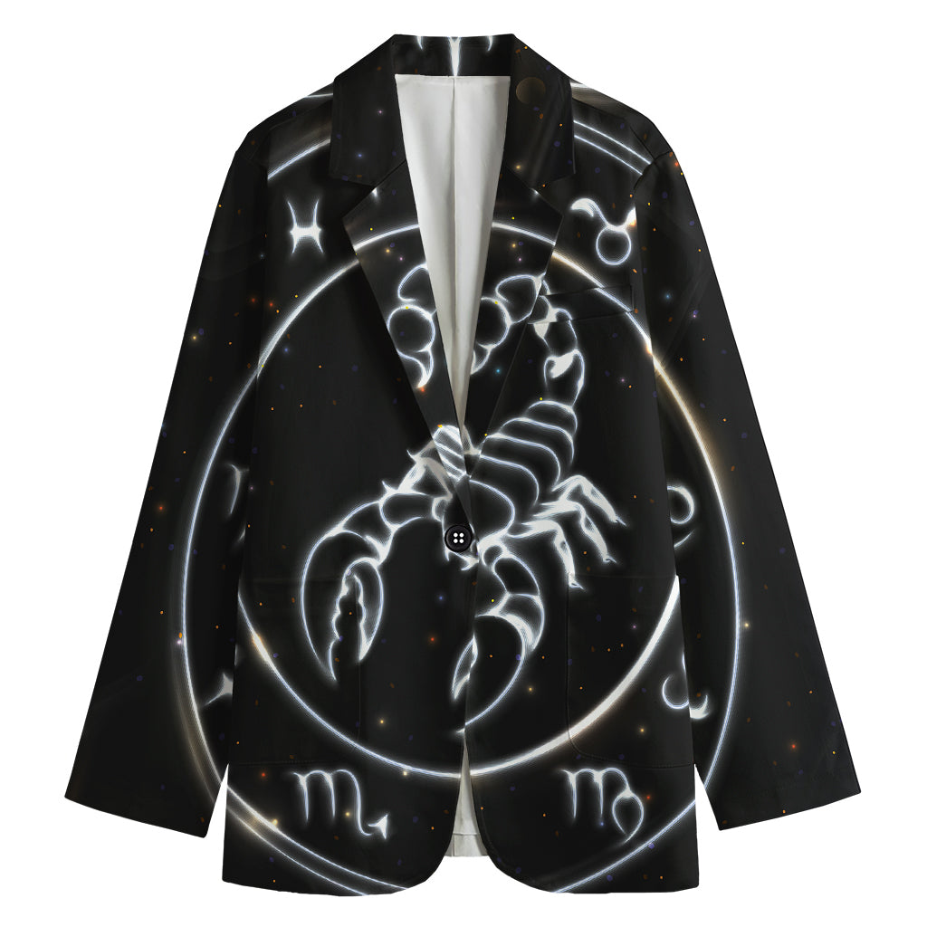 Astrology Scorpio Sign Print Women's Cotton Blazer