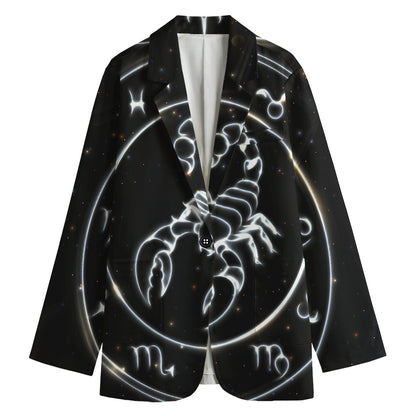 Astrology Scorpio Sign Print Women's Cotton Blazer
