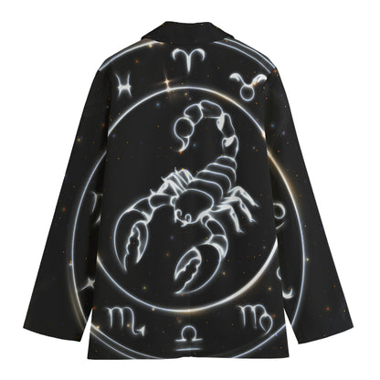 Astrology Scorpio Sign Print Women's Cotton Blazer