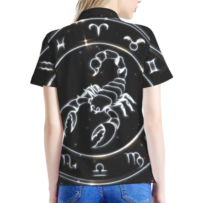 Astrology Scorpio Sign Print Women's Polo Shirt
