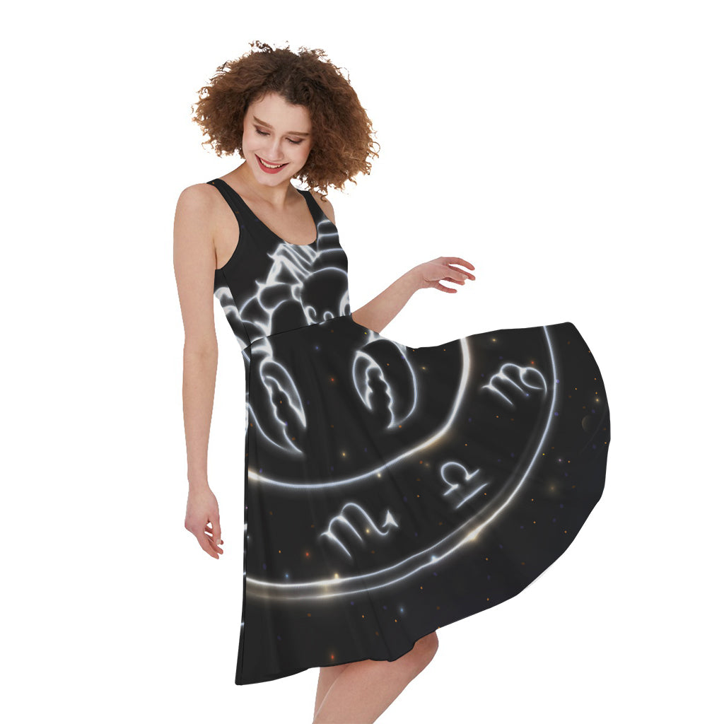 Astrology Scorpio Sign Print Women's Sleeveless Dress