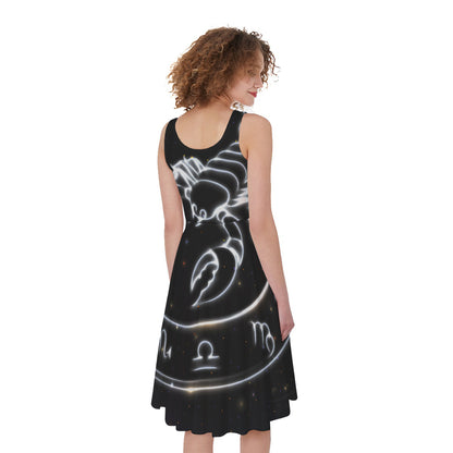 Astrology Scorpio Sign Print Women's Sleeveless Dress