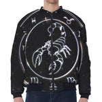 Astrology Scorpio Sign Print Zip Sleeve Bomber Jacket