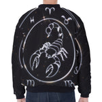 Astrology Scorpio Sign Print Zip Sleeve Bomber Jacket