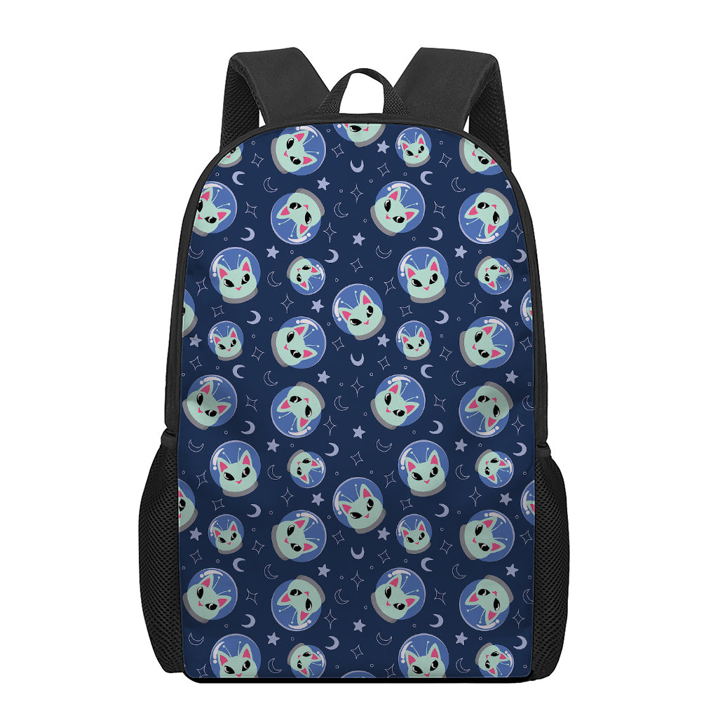 Astronaut Alien Cat Print 17 Inch Backpack