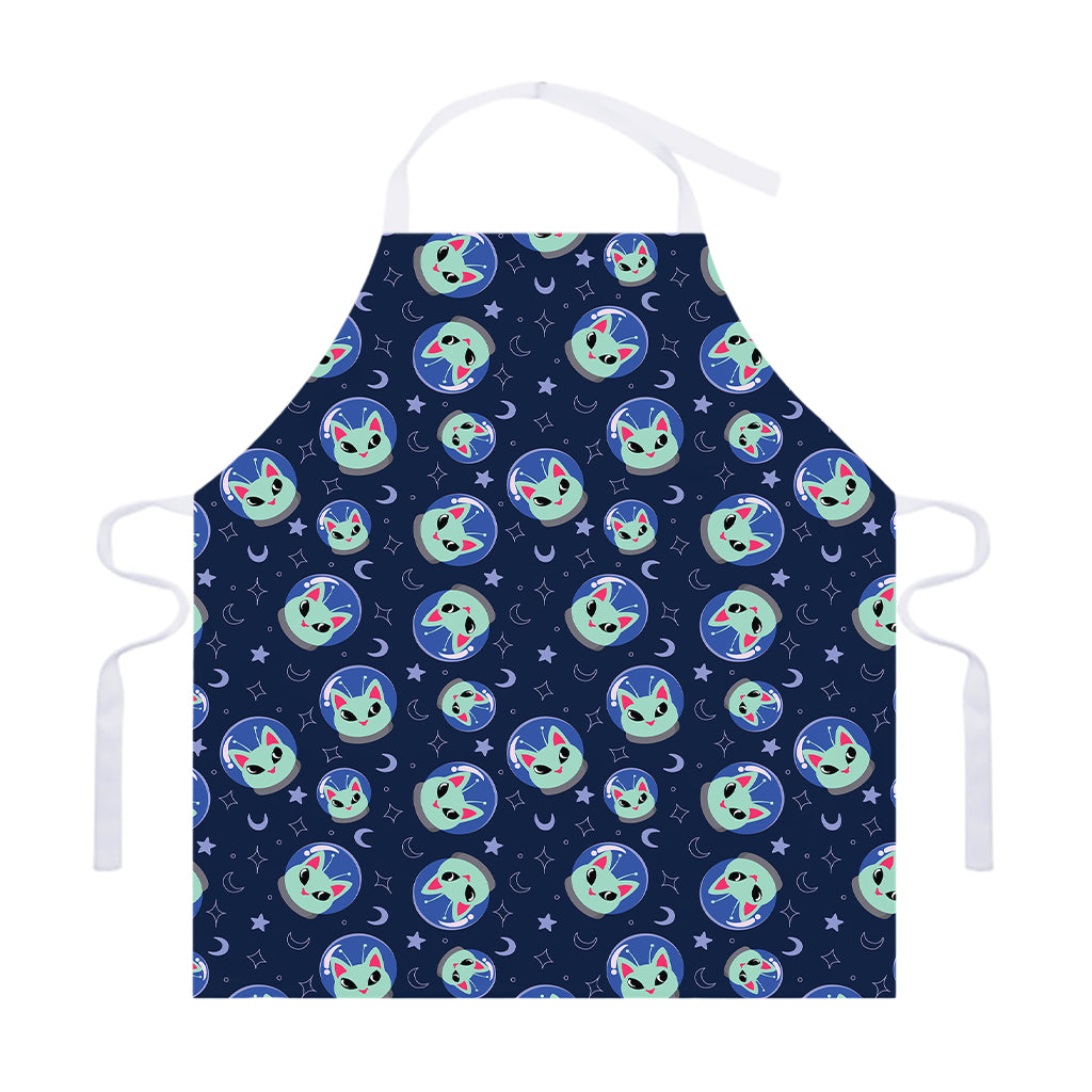 Astronaut Alien Cat Print Adjustable Apron