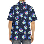 Astronaut Alien Cat Print Aloha Shirt