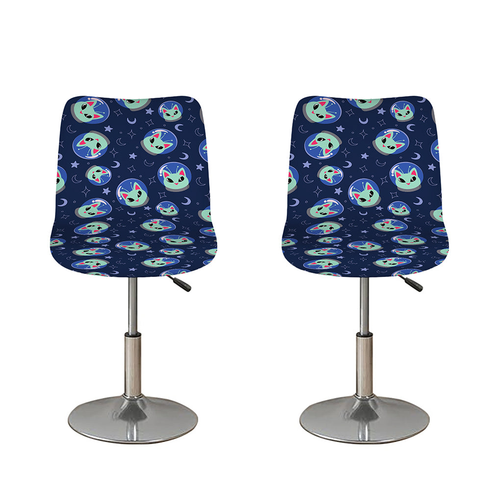 Astronaut Alien Cat Print Bar Stool Covers
