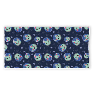 Astronaut Alien Cat Print Beach Towel