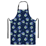 Astronaut Alien Cat Print Bib Apron With Pocket