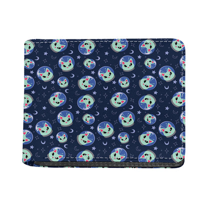Astronaut Alien Cat Print Bifold Wallet