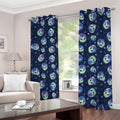 Astronaut Alien Cat Print Dimout Grommet Curtains
