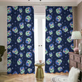 Astronaut Alien Cat Print Dimout Pencil Pleat Curtains