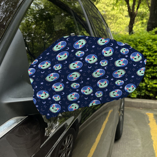 Astronaut Alien Cat Print Car Side Mirror Covers