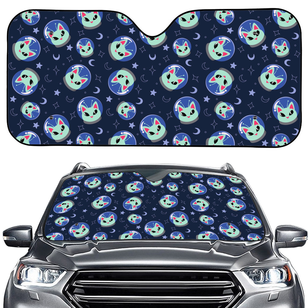 Astronaut Alien Cat Print Car Windshield Sun Shade