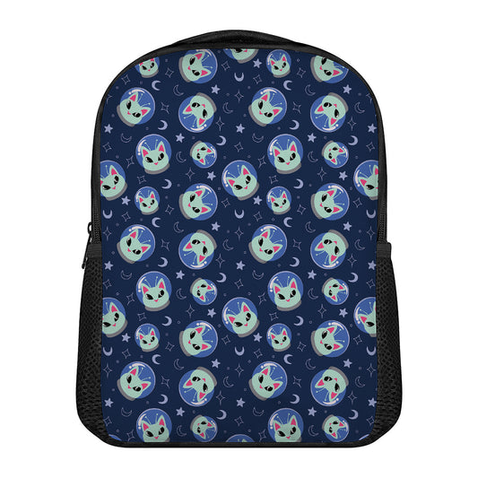 Astronaut Alien Cat Print Casual Backpack